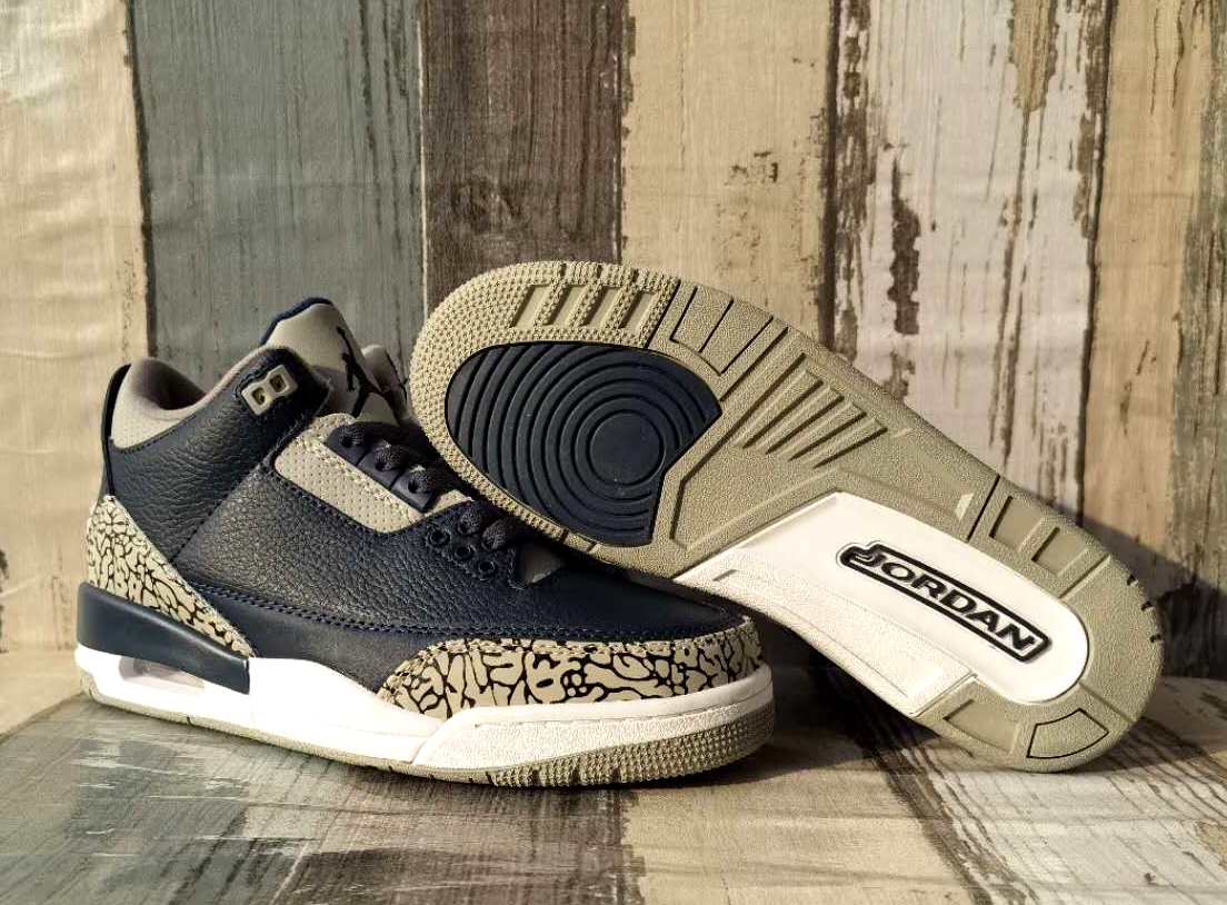 New Air Jordan 3 Retro Deep Blue Grey